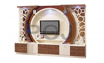 James Wall Unit In Garden Walnut PU Polish